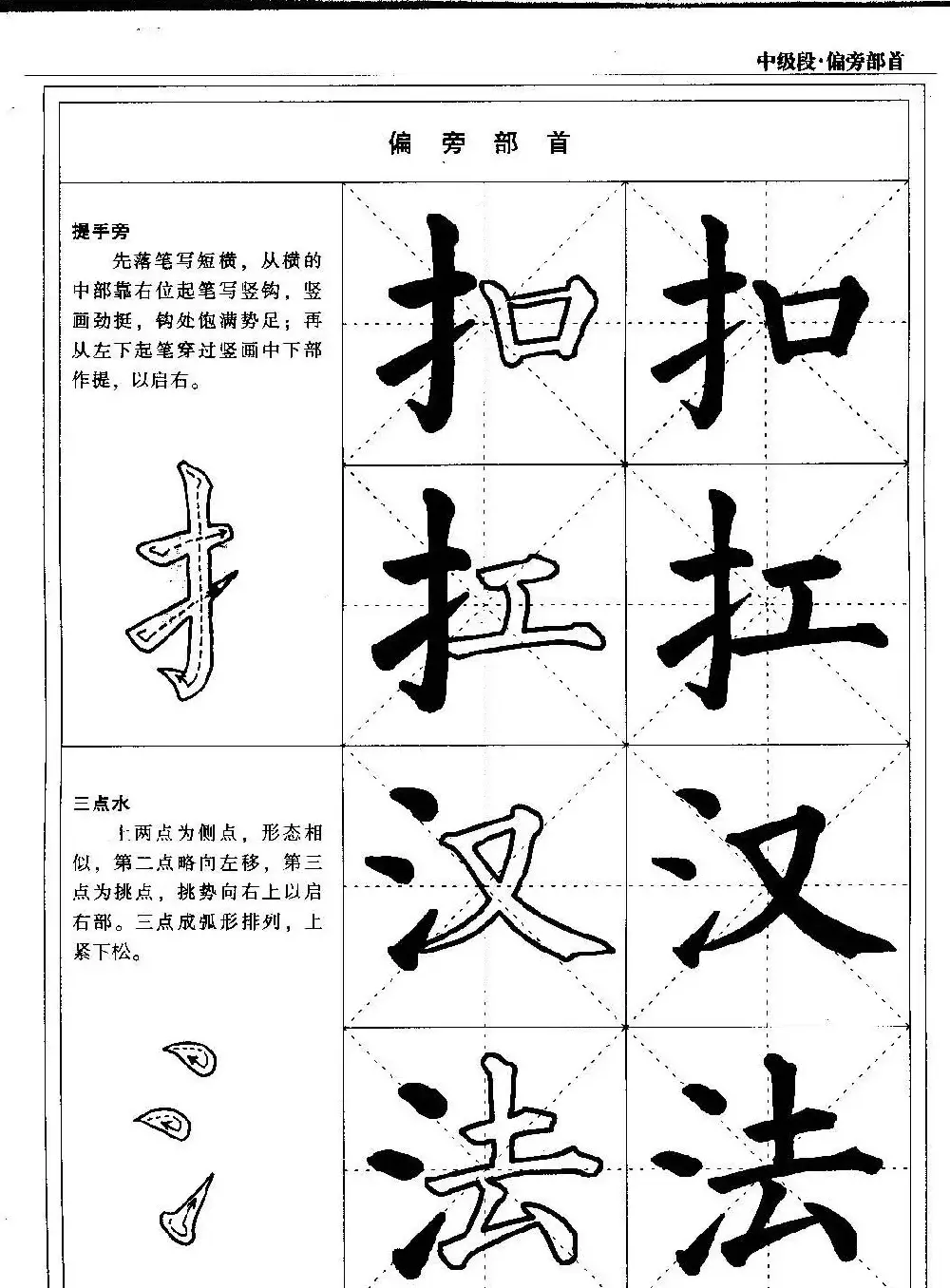 书法段位评比指导教材《毛笔楷书实用教程-偏旁部首》 | 软笔楷书字帖