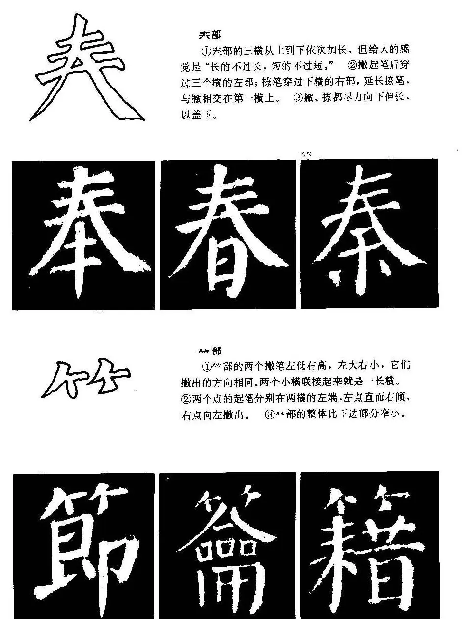 颜勤礼碑的笔画写法及部首组合法 | 毛笔楷书字帖