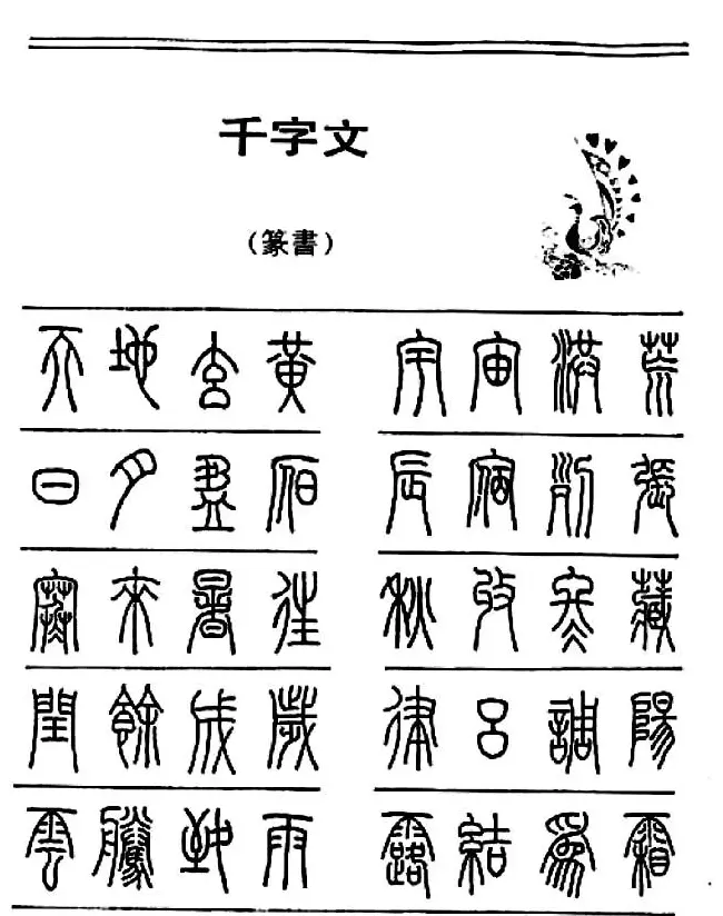 钢笔书法篆书字帖《千字文》 | 钢笔书法字帖