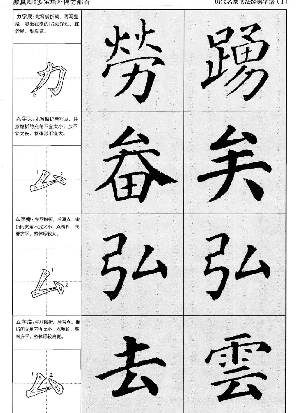 经典字帖：颜真卿多宝塔字谱 | 软笔楷书字帖