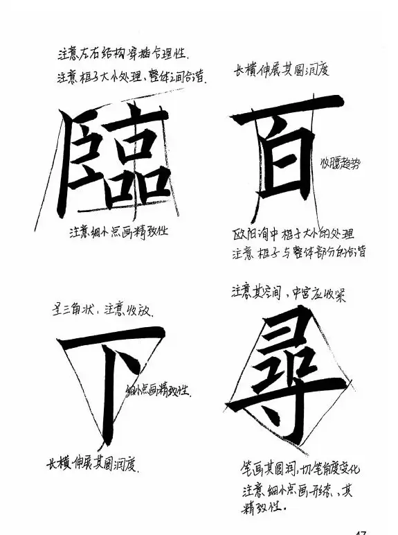 欧阳询楷书《九成宫醴泉铭》教学手稿 | 毛笔楷书字帖