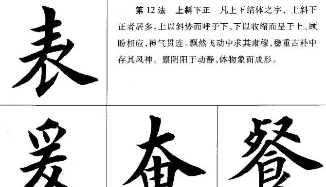 田英章毛笔书法间架结构28法图文版 | 毛笔楷书字帖