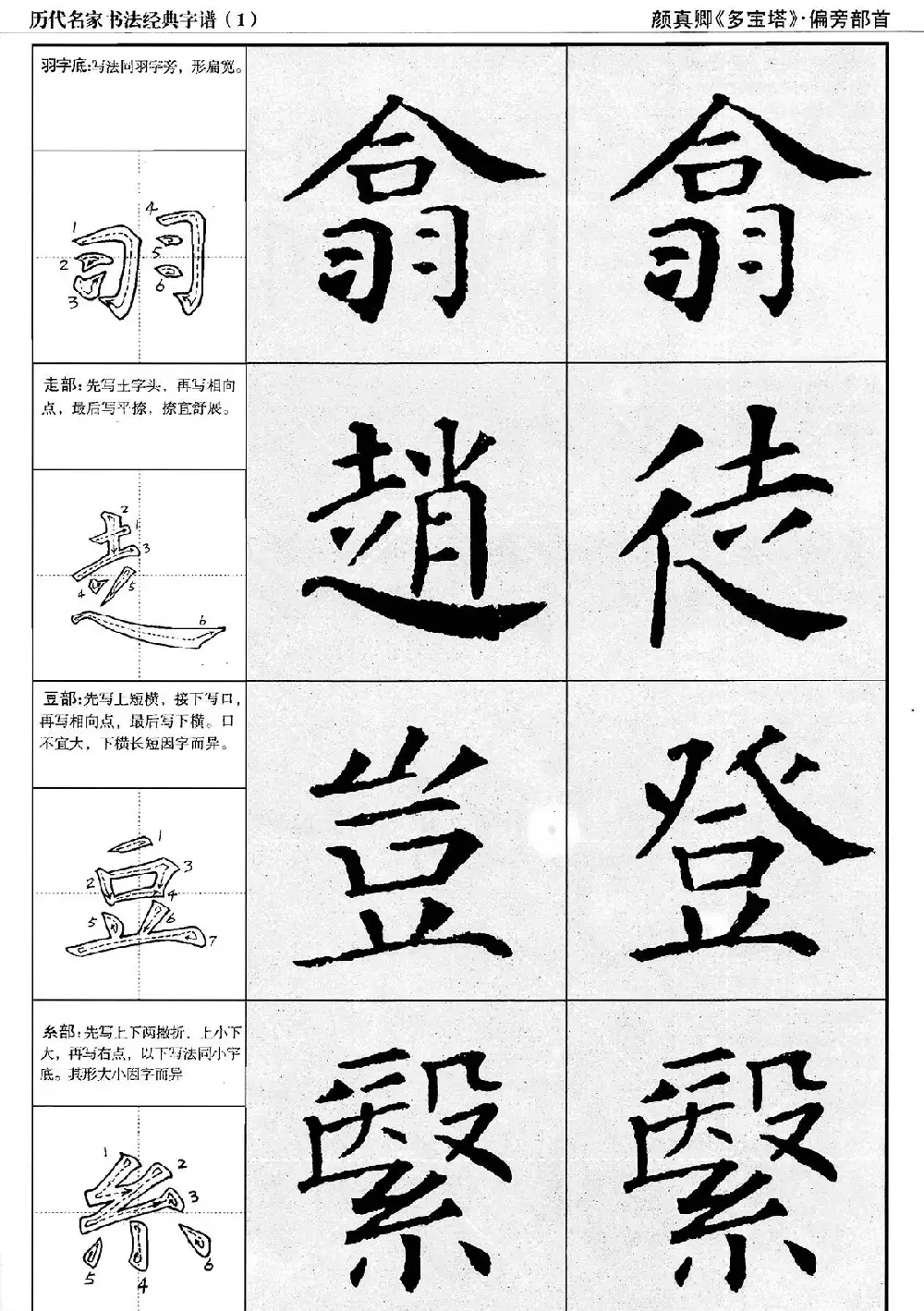 经典字帖：颜真卿多宝塔字谱 | 软笔楷书字帖