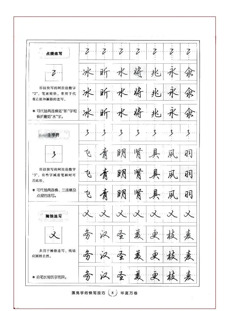 田英章行书漂亮字的快写技巧 | 钢笔书法字帖