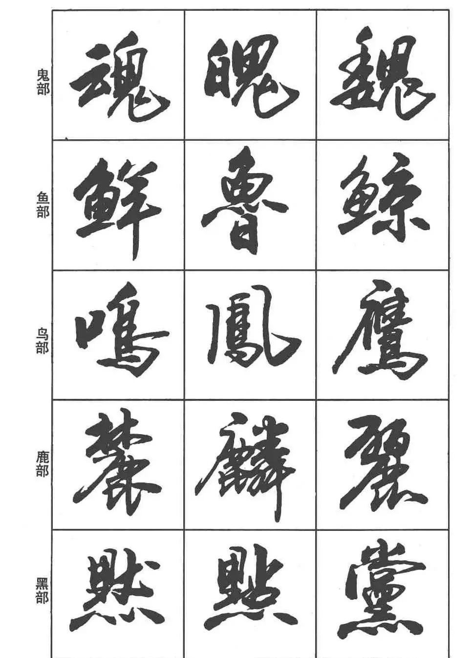 卢定山书法字帖《行书入门字谱》 | 毛笔行书字帖