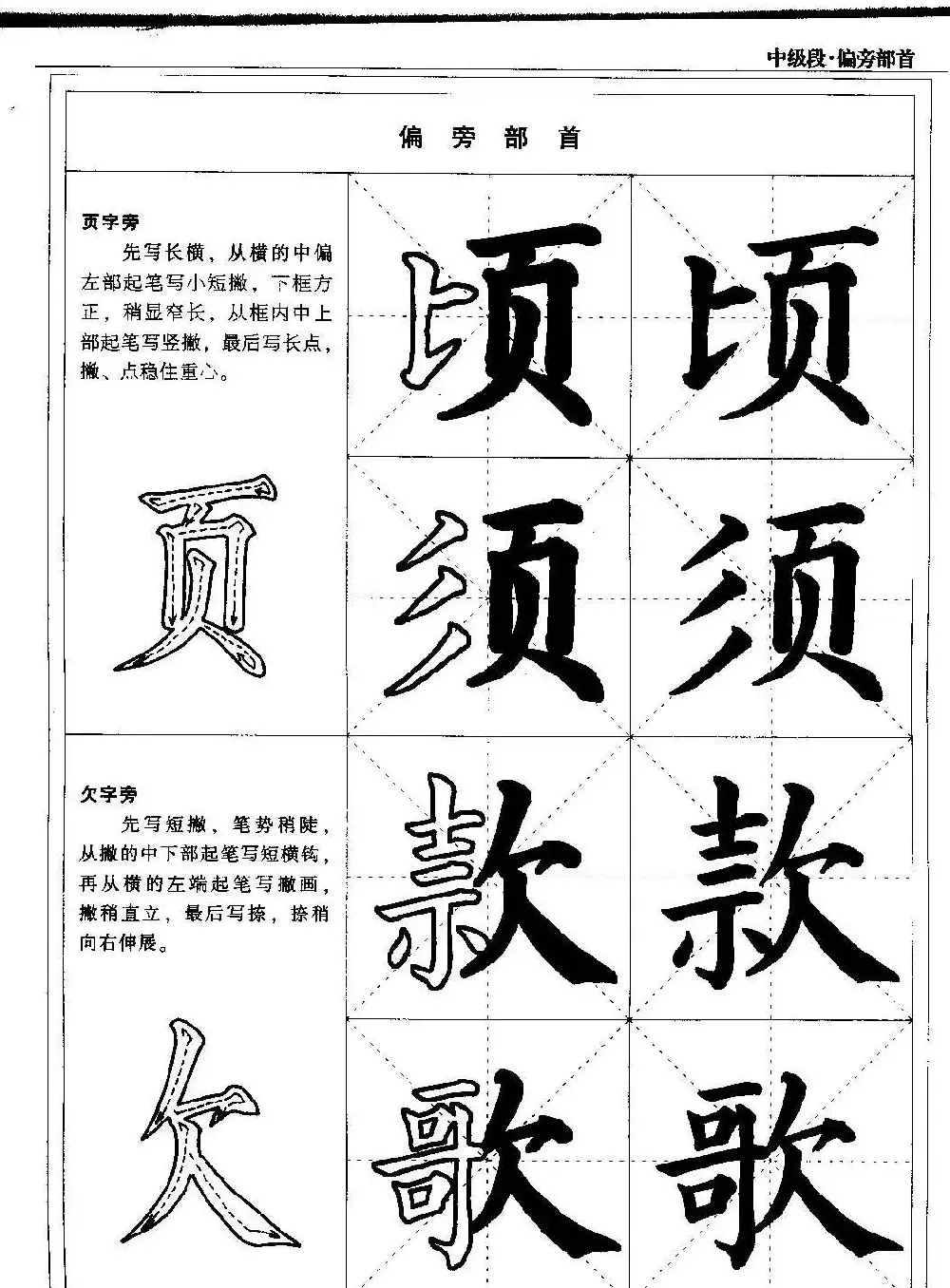 书法段位评比指导教材《毛笔楷书实用教程-偏旁部首》 | 软笔楷书字帖