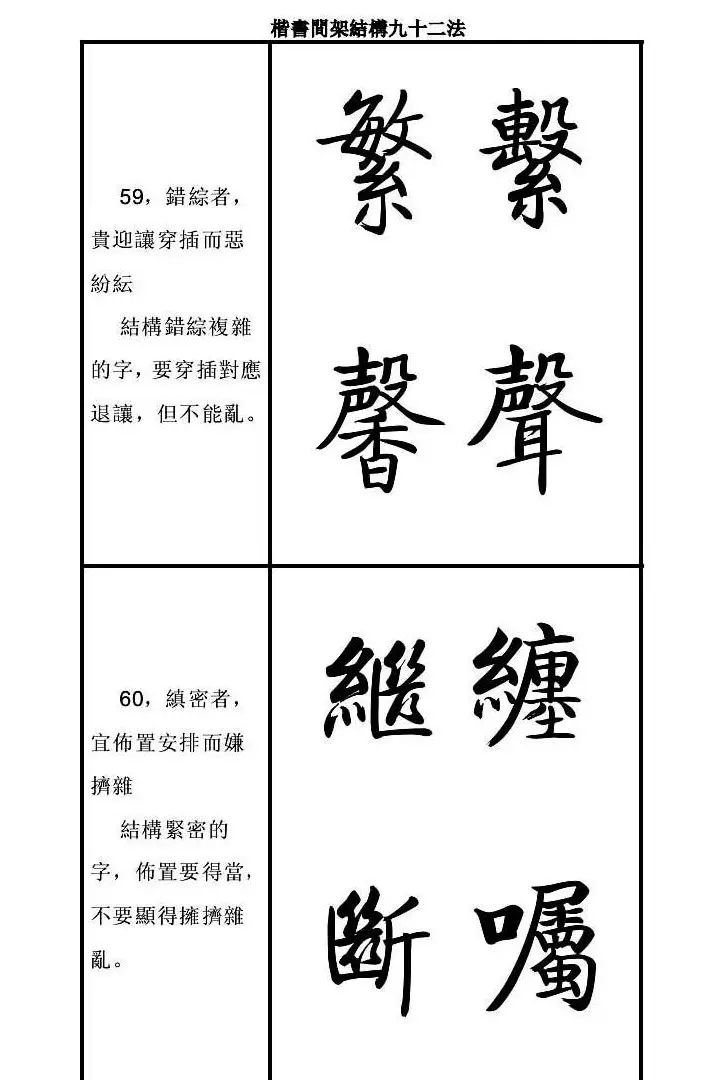 启功字帖楷书间架结构九十二法 | 毛笔楷书字帖