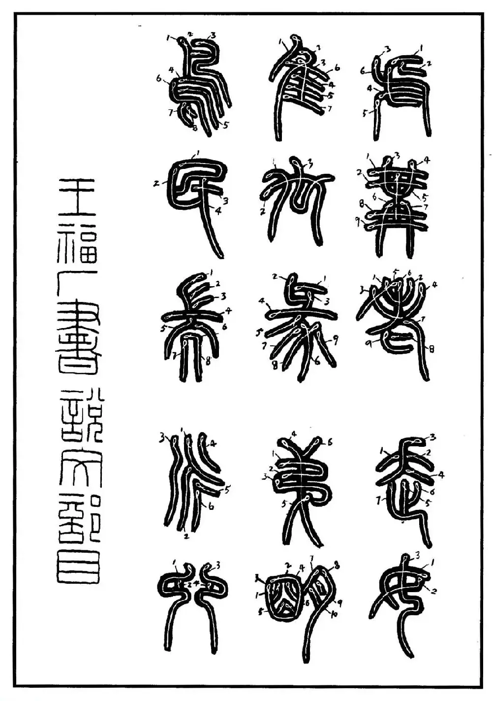 钢笔书法教程 篆书基本点画及结构特点 | 硬笔书法字帖