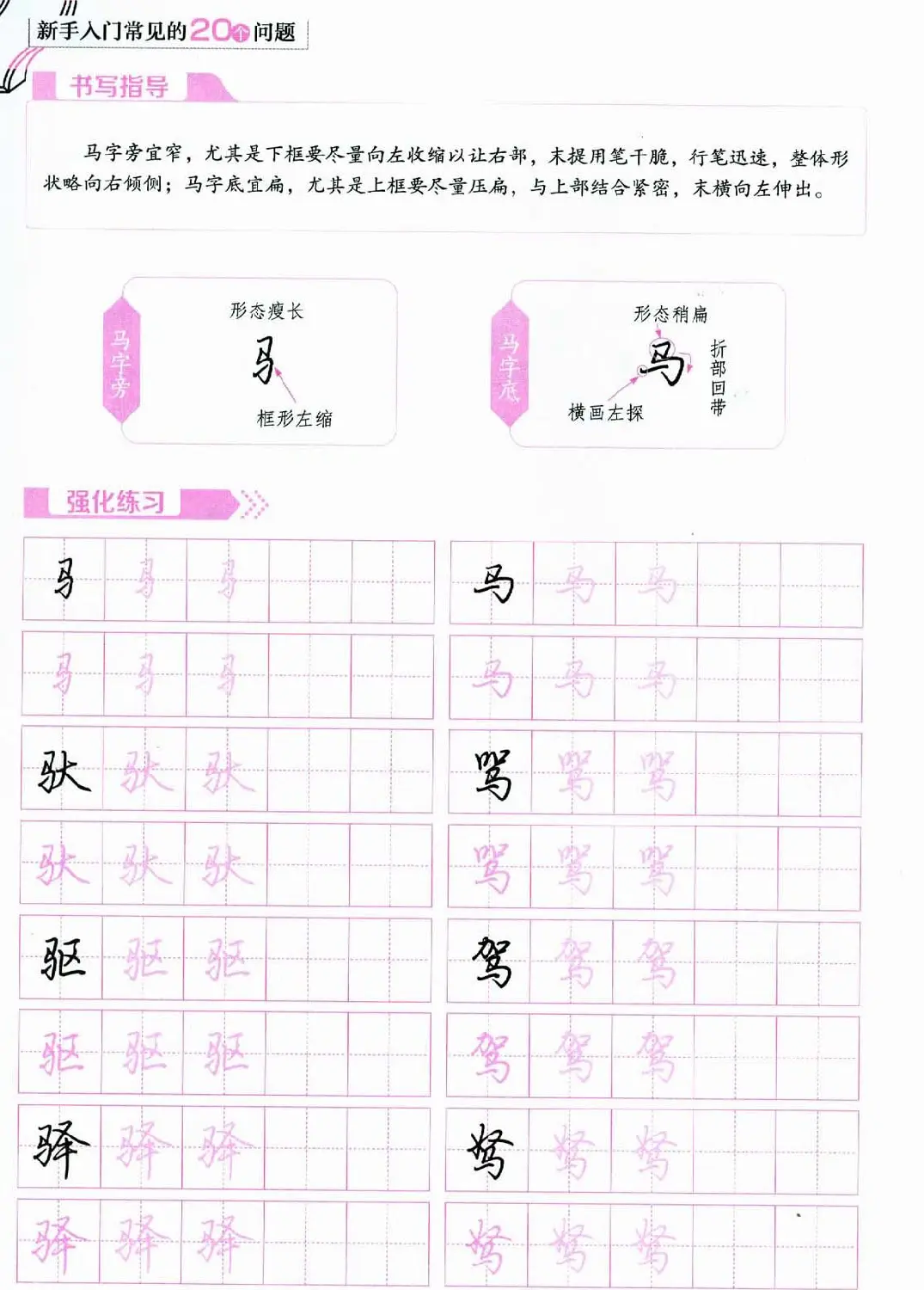 荆霄鹏硬笔行楷字帖《新手入门常见的20个问题》 | 硬笔书法字帖