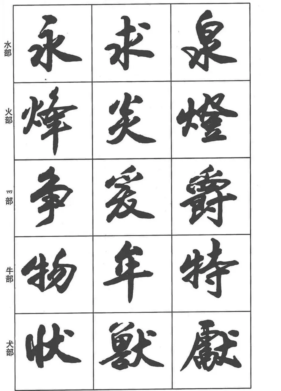 卢定山书法字帖《行书入门字谱》 | 毛笔行书字帖