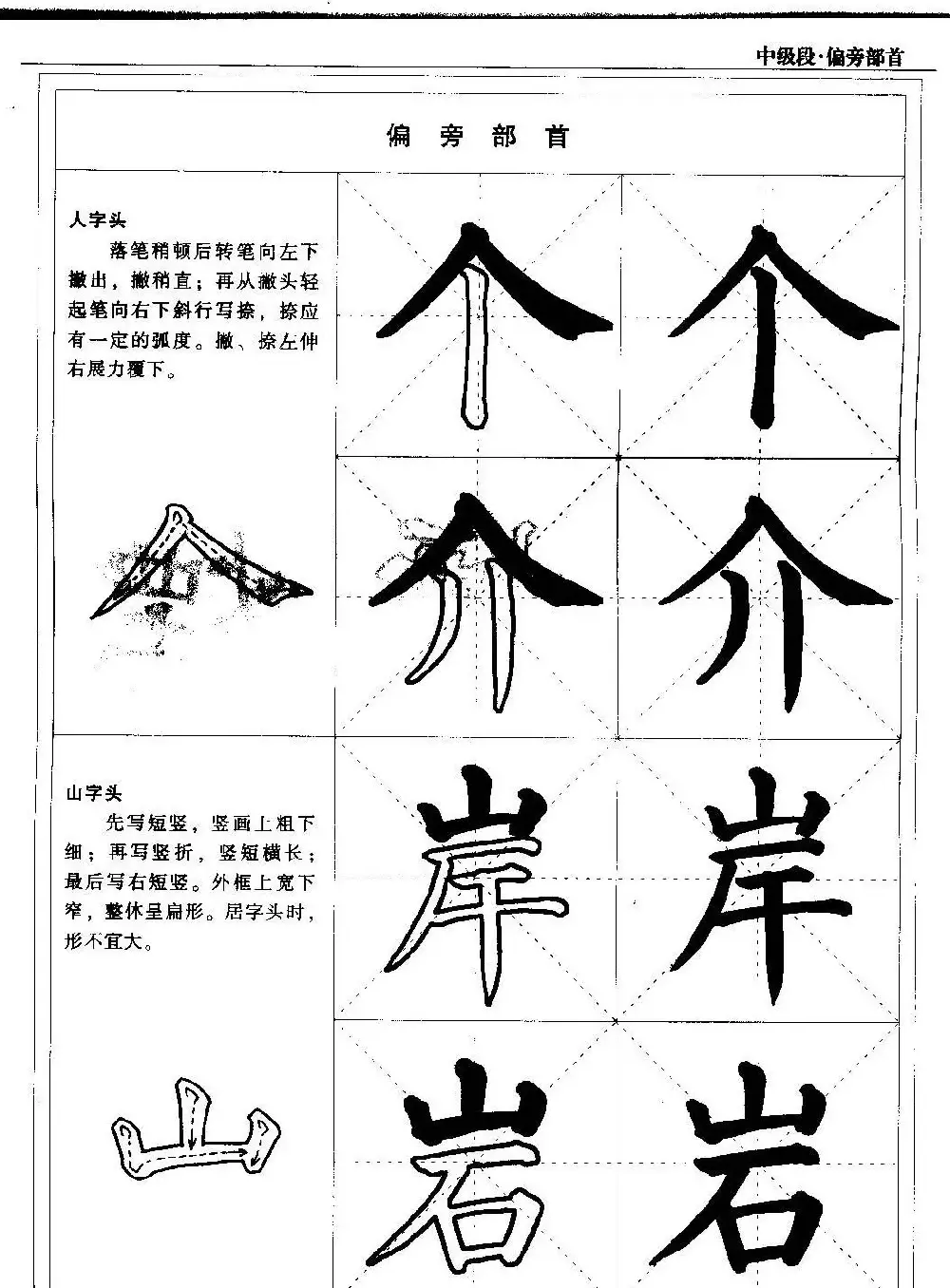 书法段位评比指导教材《毛笔楷书实用教程-偏旁部首》 | 软笔楷书字帖