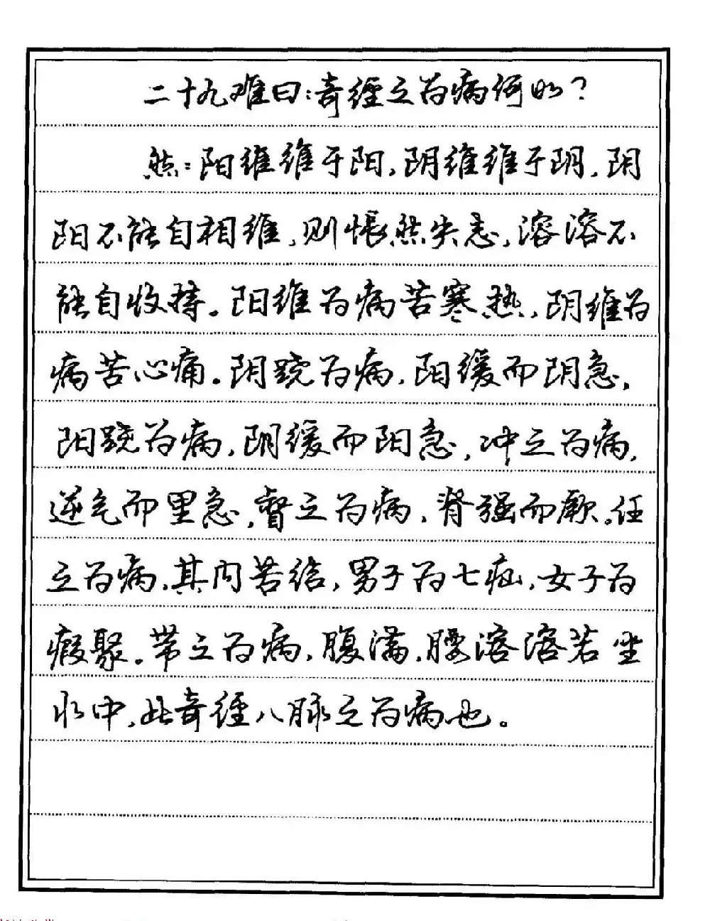 苏德生硬笔书法《中医经典钢笔字帖·难经》 | 硬笔书法字帖