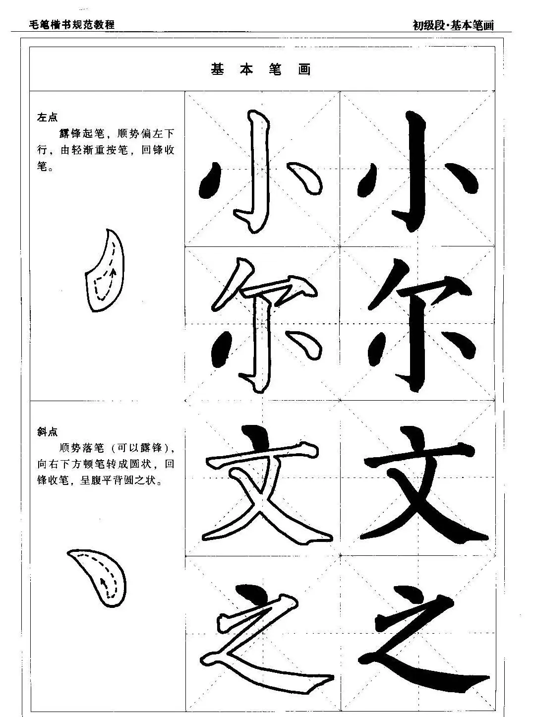 海南版精品字帖《毛笔楷书实用教程-楷书笔画》 | 毛笔楷书字帖