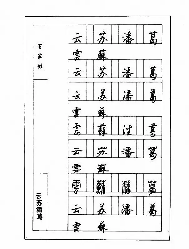 钢笔七体字帖《顾仲安书百家姓》 | 硬笔书法字帖