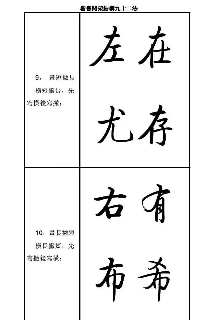 启功字帖楷书间架结构九十二法 | 毛笔楷书字帖