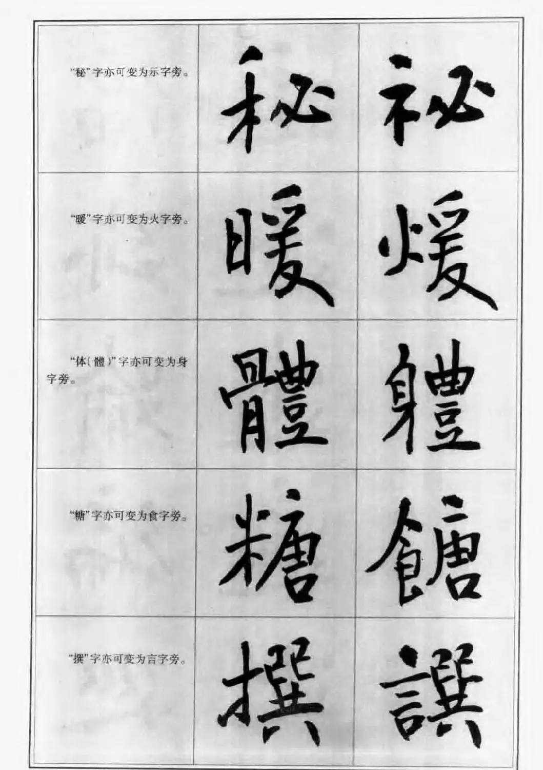 毛笔字帖教程《行书入门大字谱》 | 软笔行书字帖