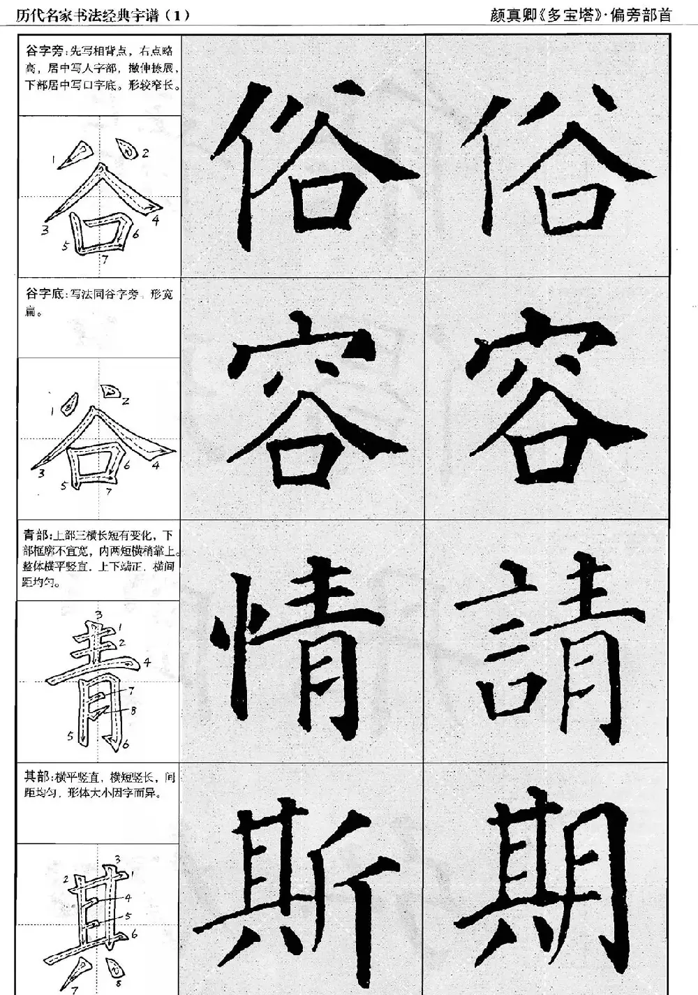 经典字帖：颜真卿多宝塔字谱 | 软笔楷书字帖