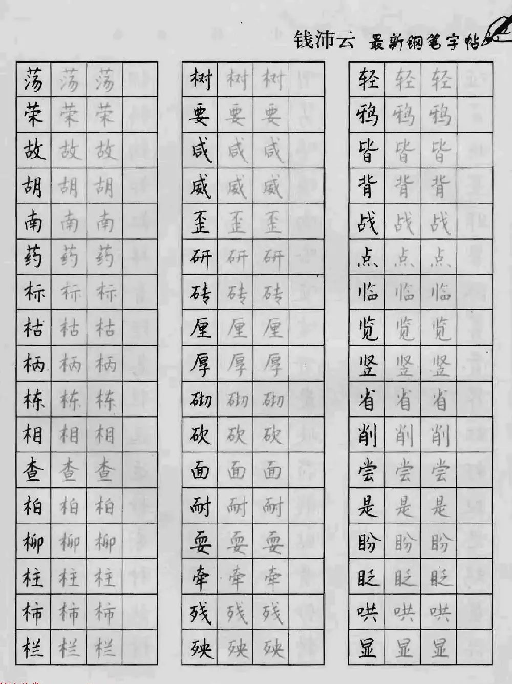 上海钱沛云钢笔字帖《3500常用字正书速成》 | 硬笔书法字帖