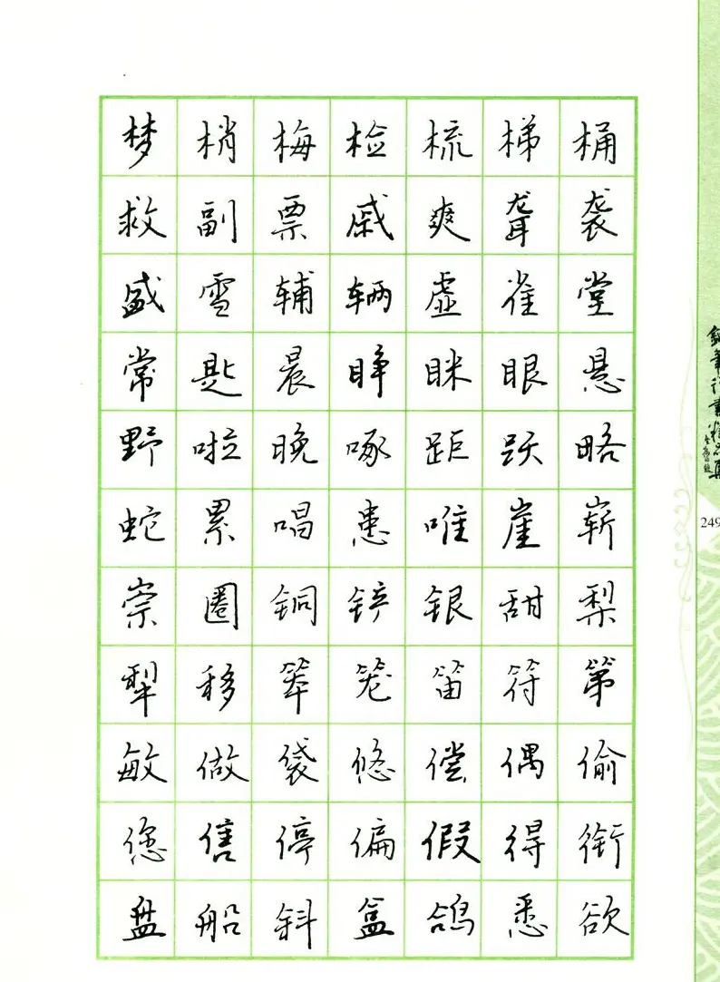 钢笔字帖:常用行书范字2500个 | 硬笔书法字帖