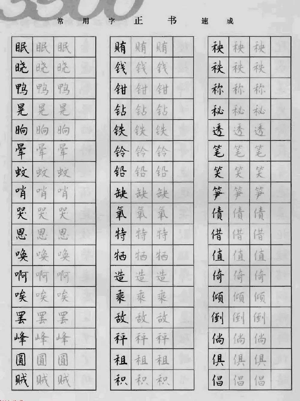 上海钱沛云钢笔字帖《3500常用字正书速成》 | 硬笔书法字帖