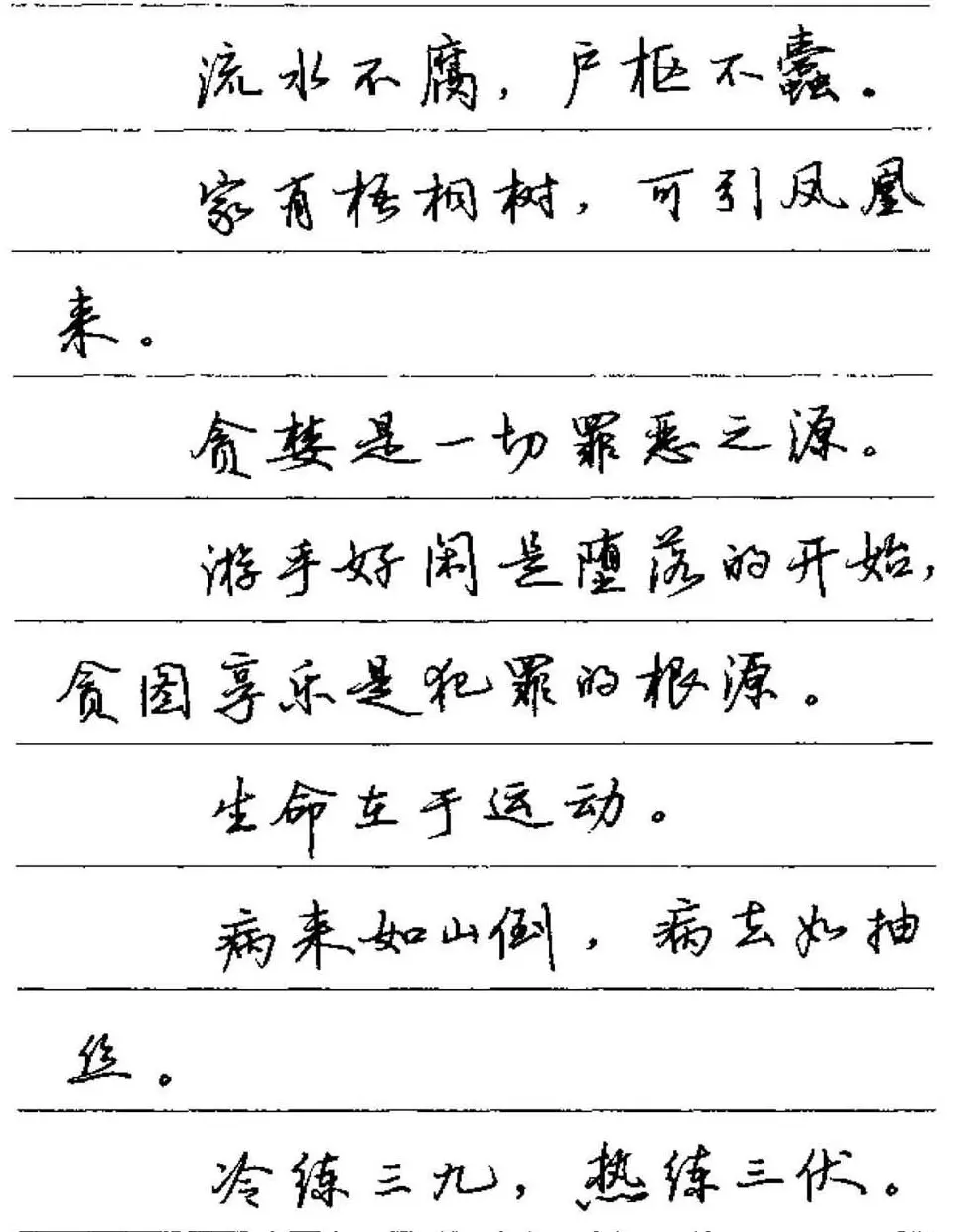 卢中南硬笔字帖《谚语名句》行书篇 | 钢笔书法字帖