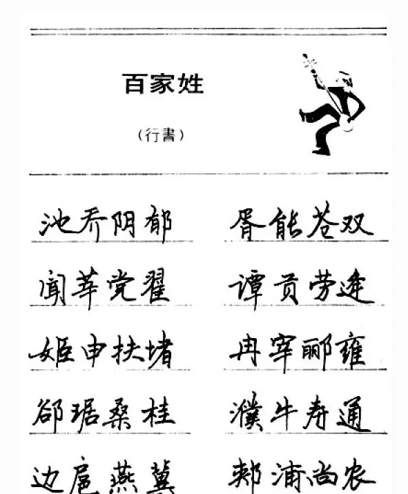 钢笔字帖下载:《钢笔行书百家姓》 | 钢笔书法字帖