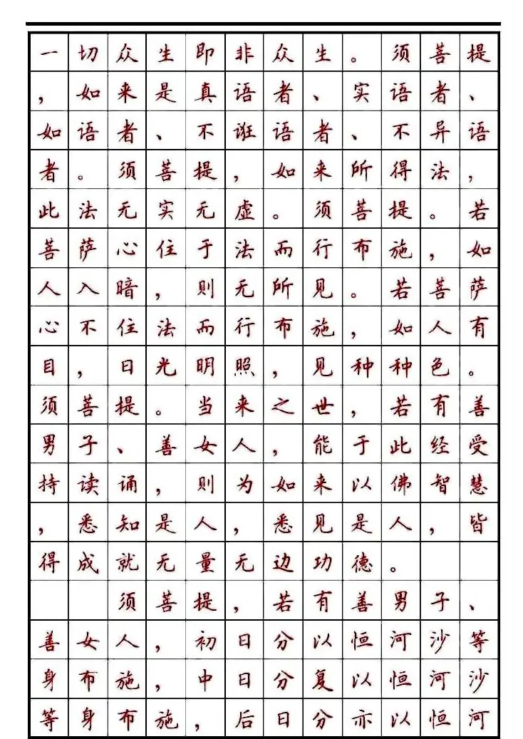 顾仲安楷书钢笔字帖《金刚经》 | 钢笔书法字帖