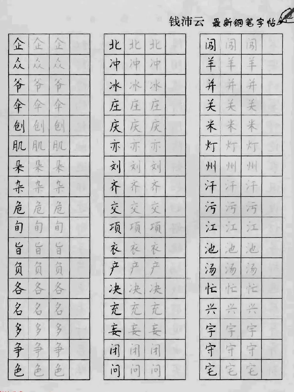 上海钱沛云钢笔字帖《3500常用字正书速成》 | 硬笔书法字帖