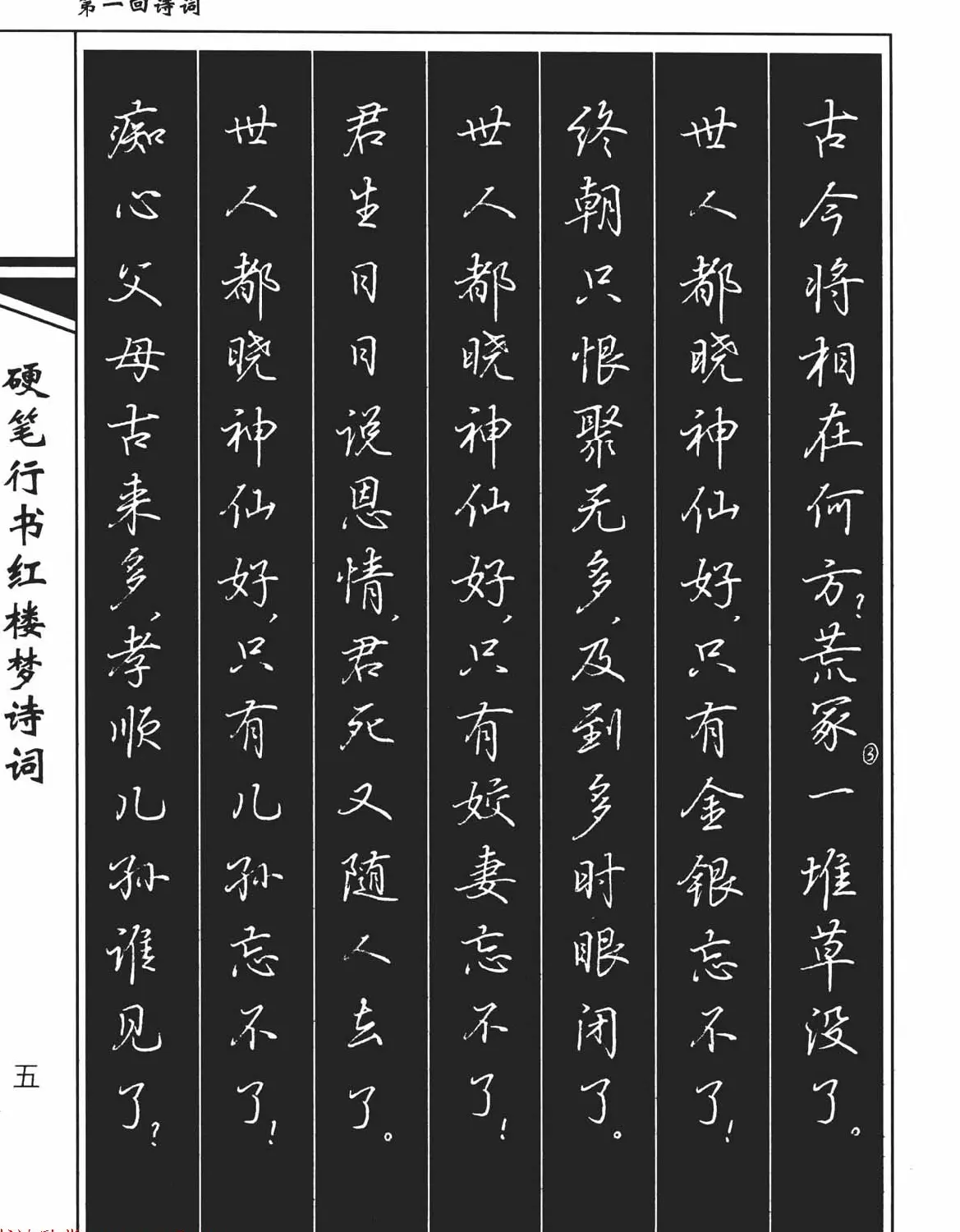 吴玉生钢笔字帖欣赏《硬笔行书红楼梦诗词》 | 硬笔书法字帖