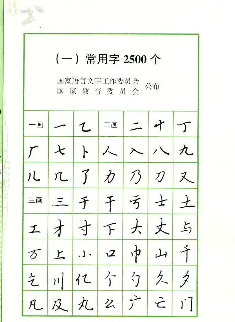 钢笔字帖:常用行书范字2500个 | 硬笔书法字帖