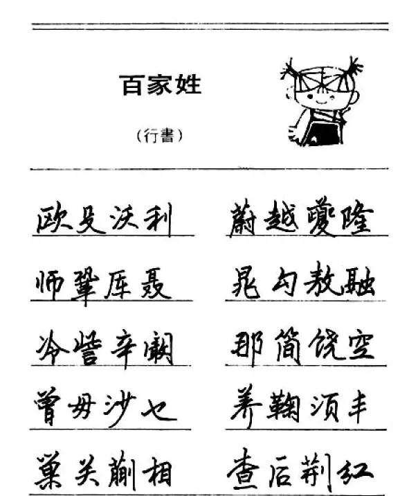 钢笔字帖下载:《钢笔行书百家姓》 | 钢笔书法字帖