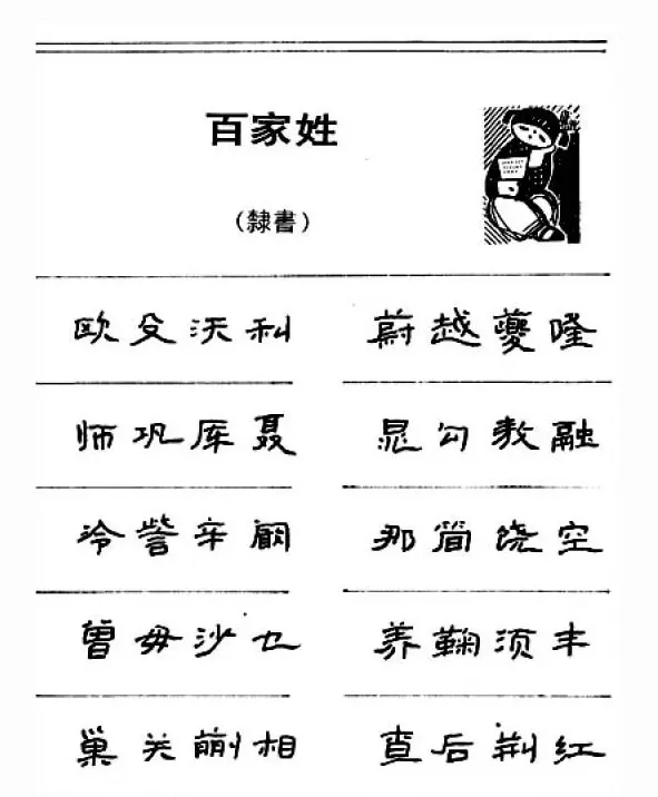 钢笔字帖下载:《钢笔隶书百家姓》 | 钢笔书法字帖