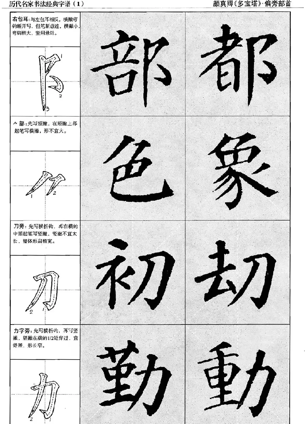 经典字帖：颜真卿多宝塔字谱 | 软笔楷书字帖