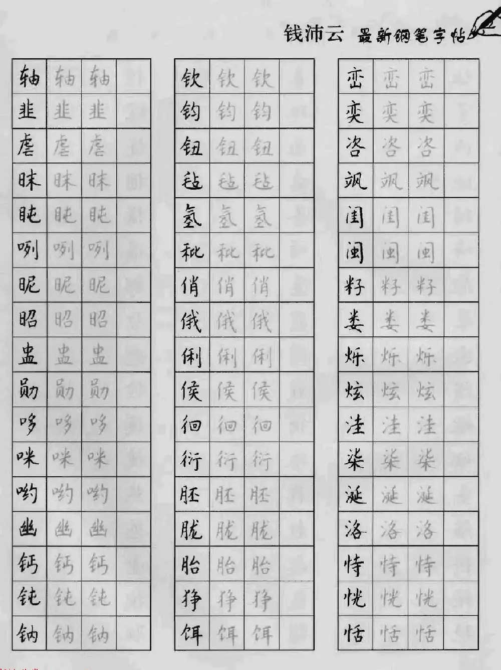 上海钱沛云钢笔字帖《3500常用字正书速成》 | 硬笔书法字帖