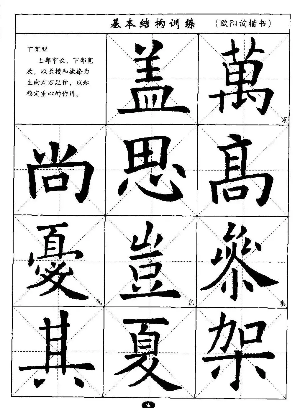 毛笔字帖大全--通用教程：欧阳询楷书 | 毛笔楷书字帖