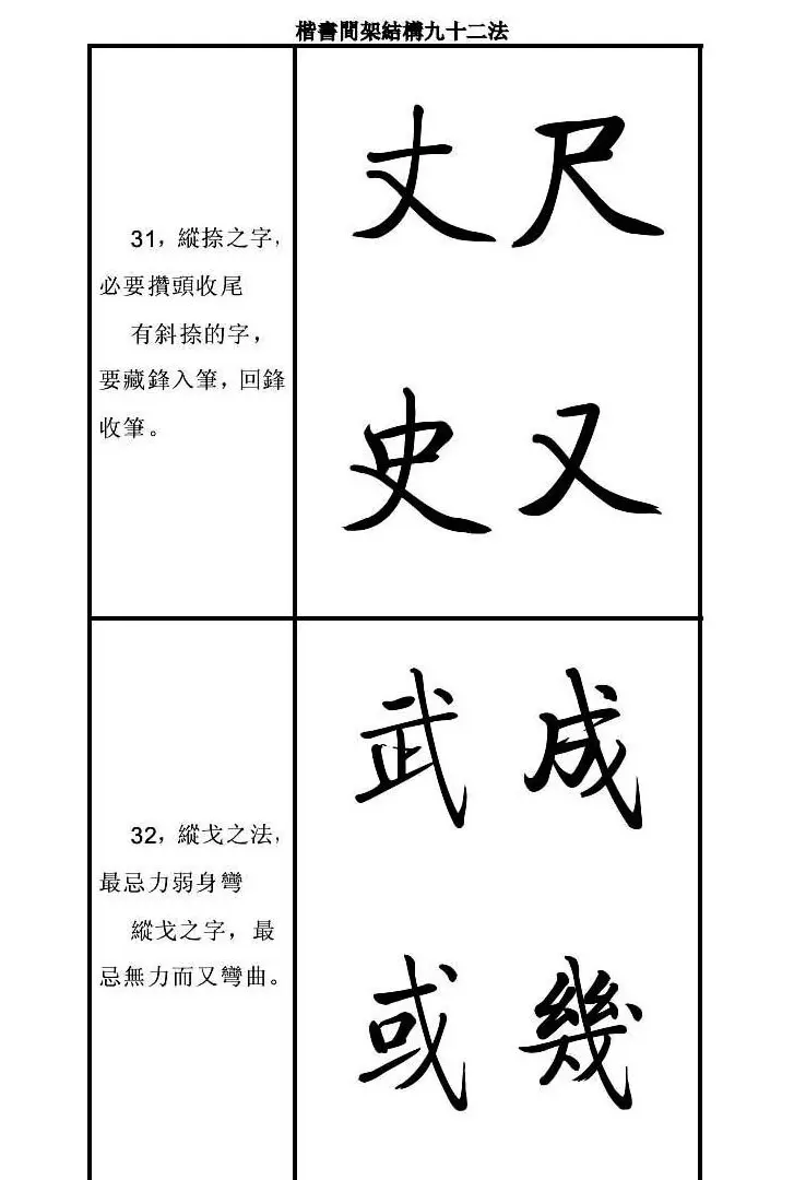 启功字帖楷书间架结构九十二法 | 毛笔楷书字帖