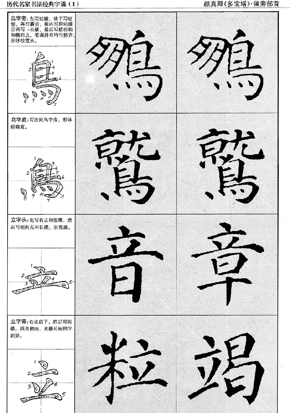 经典字帖：颜真卿多宝塔字谱 | 软笔楷书字帖