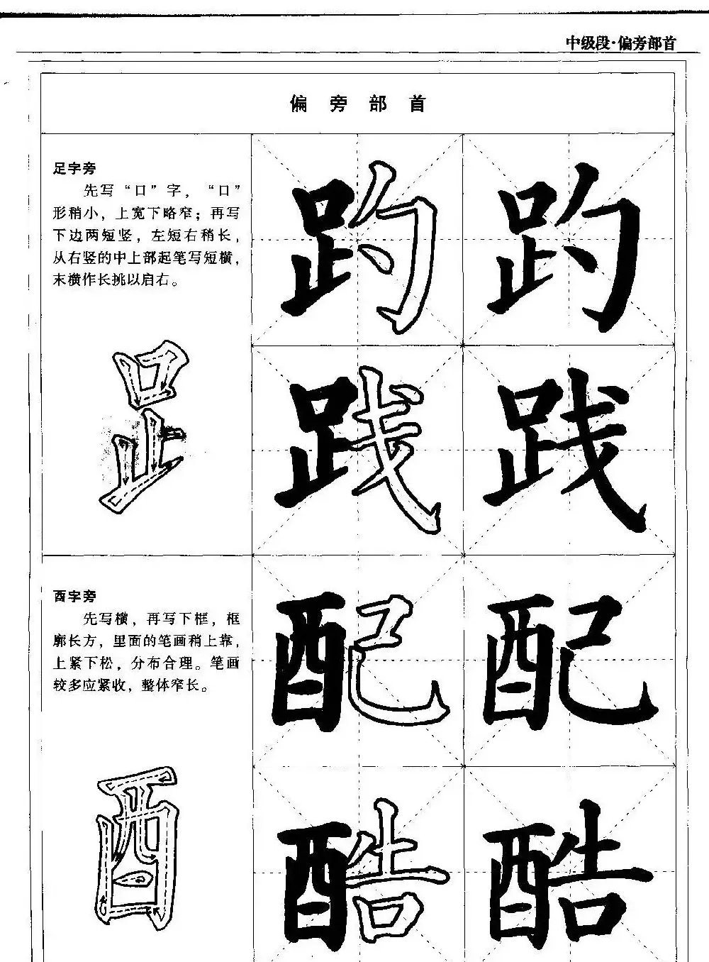 书法段位评比指导教材《毛笔楷书实用教程-偏旁部首》 | 软笔楷书字帖