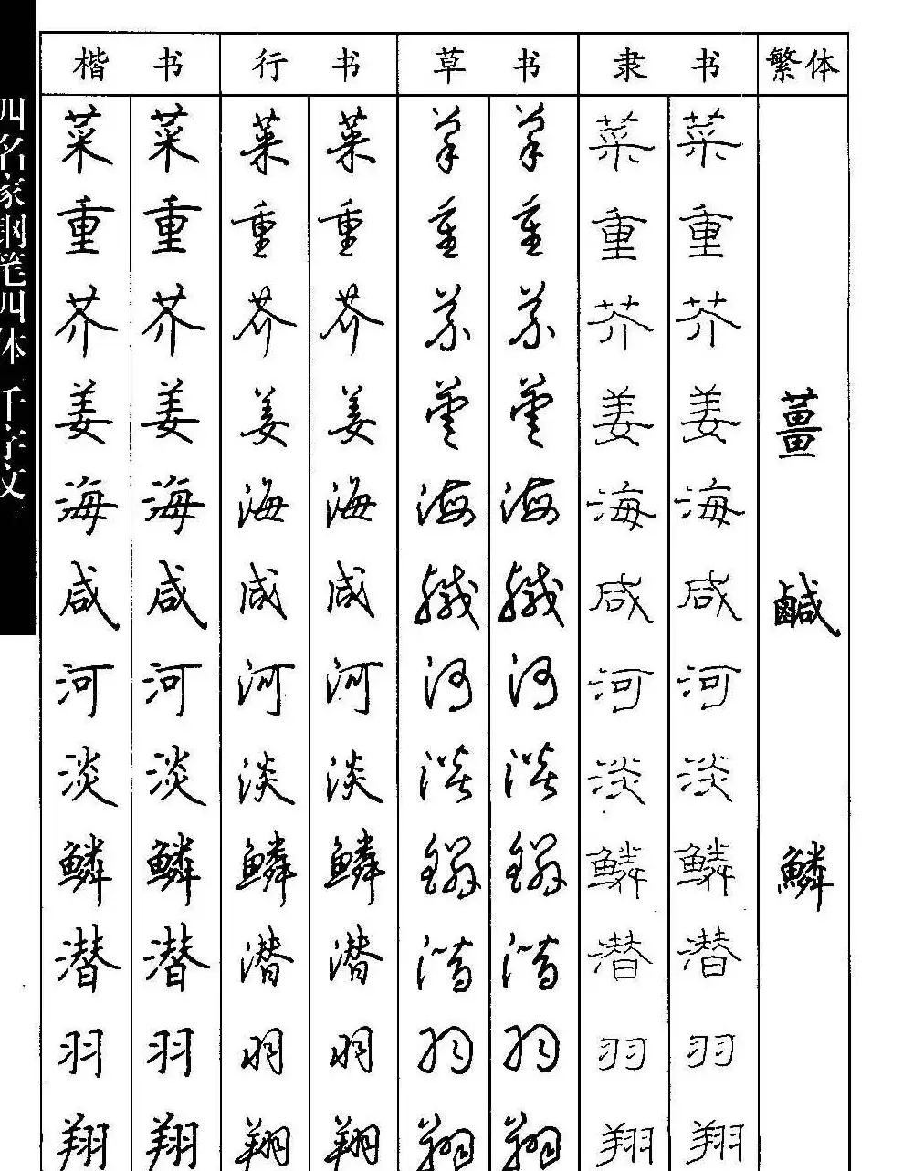 名家钢笔楷行草隶四体千字文字帖 | 钢笔书法字帖