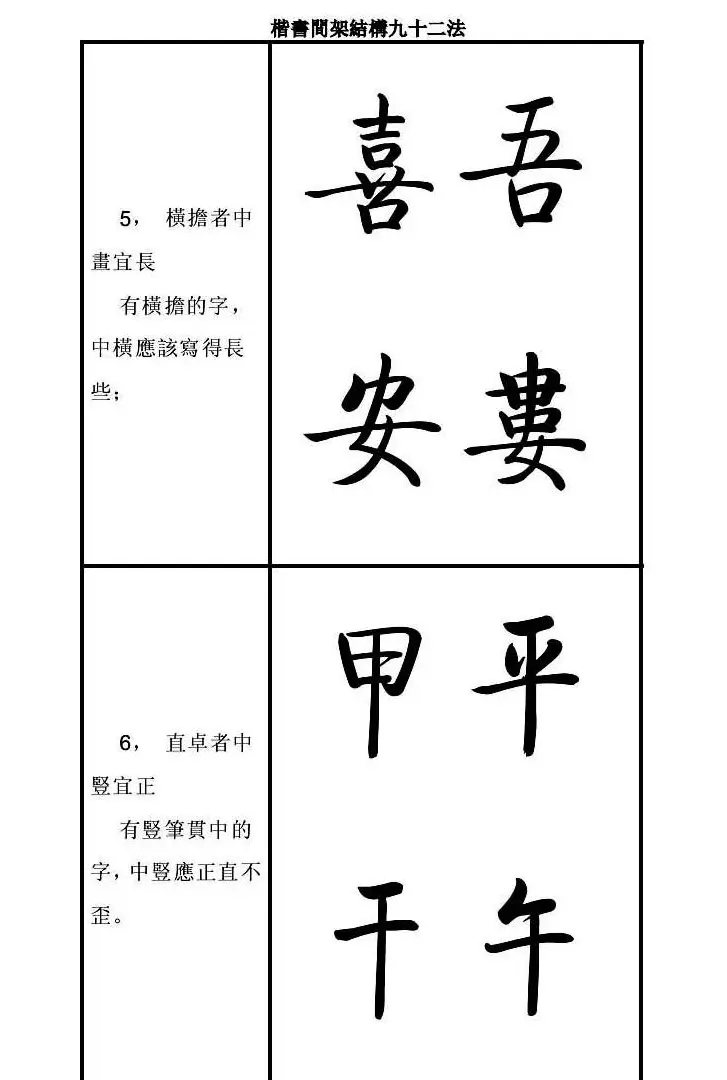 启功字帖楷书间架结构九十二法 | 毛笔楷书字帖