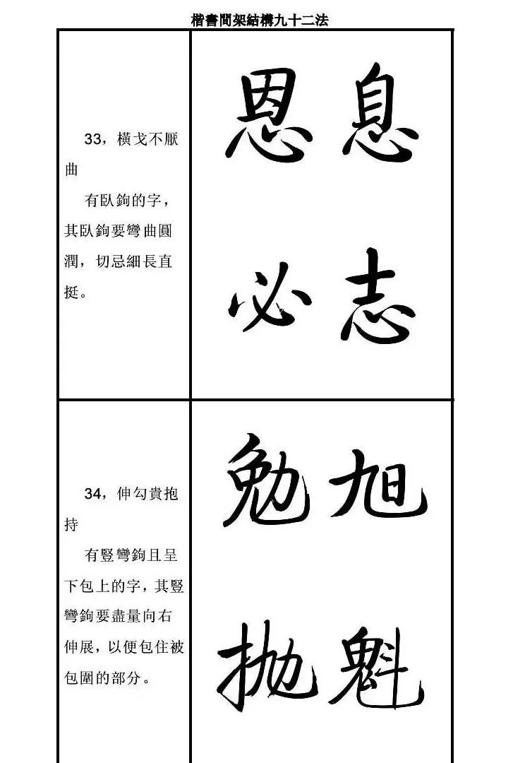 启功字帖楷书间架结构九十二法 | 毛笔楷书字帖