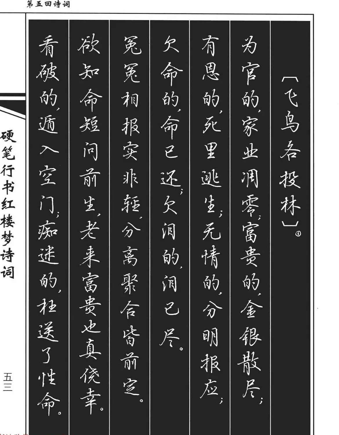 吴玉生钢笔字帖欣赏《硬笔行书红楼梦诗词》 | 硬笔书法字帖