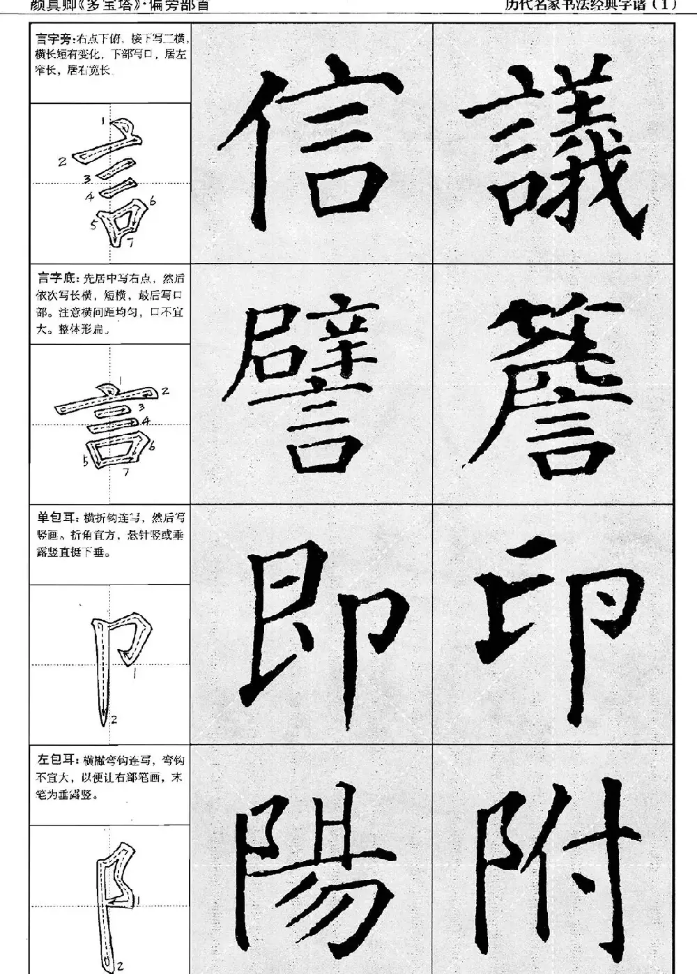 经典字帖：颜真卿多宝塔字谱 | 软笔楷书字帖