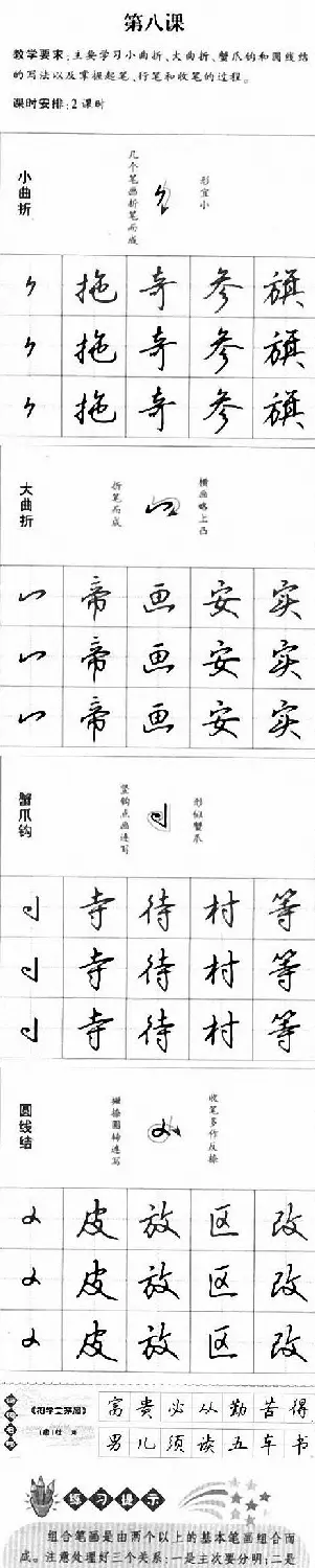 硬笔书法入门教程：基本笔画+行楷书法九课 | 硬笔书法字帖