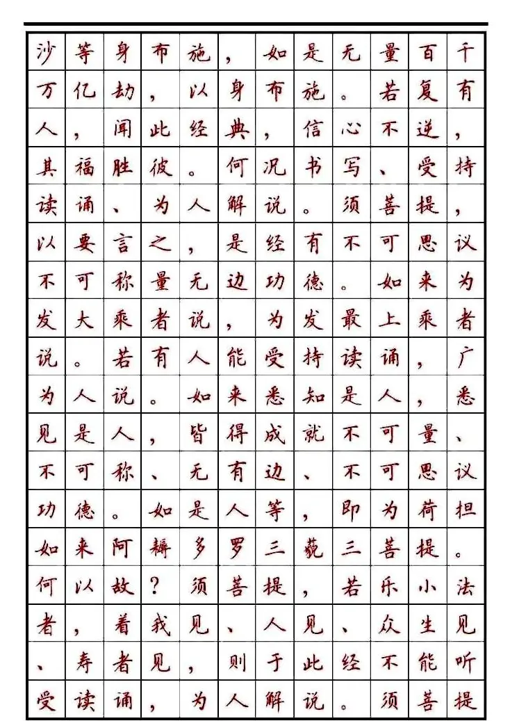 顾仲安楷书钢笔字帖《金刚经》 | 钢笔书法字帖