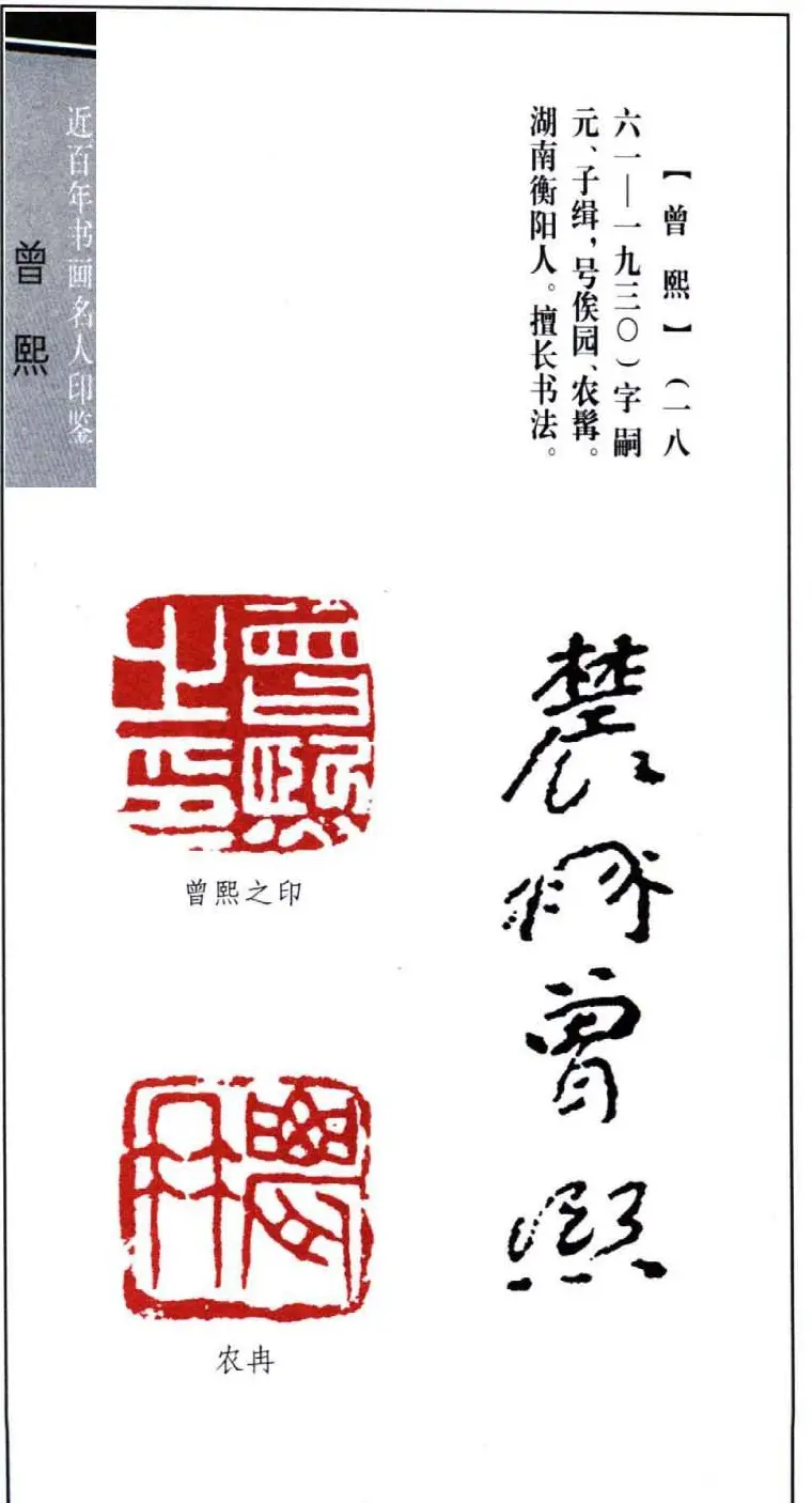 近代书法家曾熙印鉴欣赏 | 篆刻作品鉴赏