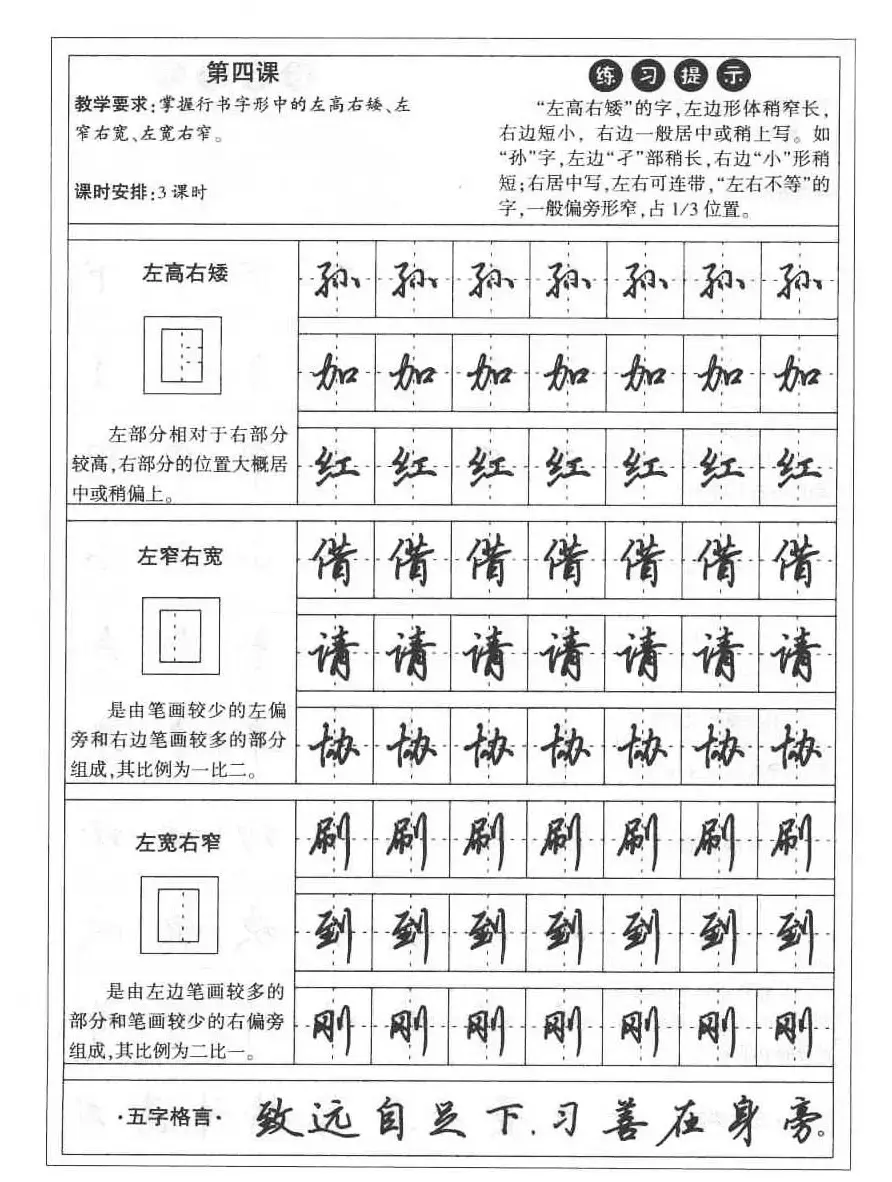 田英章硬笔书法字帖:楷书行书间架结构篇 | 硬笔书法字帖