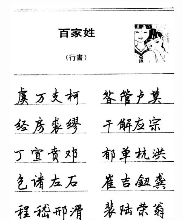 钢笔字帖下载:《钢笔行书百家姓》 | 钢笔书法字帖