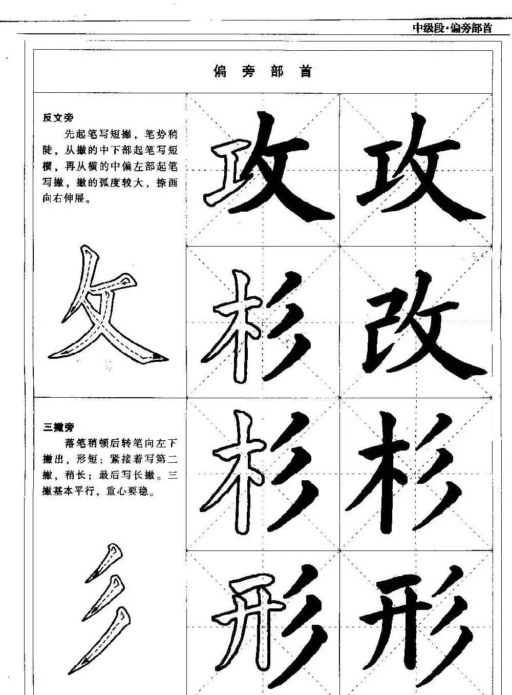 书法段位评比指导教材《毛笔楷书实用教程-偏旁部首》 | 软笔楷书字帖