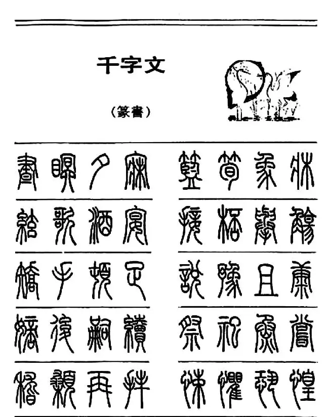 钢笔书法篆书字帖《千字文》 | 钢笔书法字帖